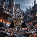 Lich King Inspired Minifigure – Frostmourne Armor | Custom Building Block Figure
