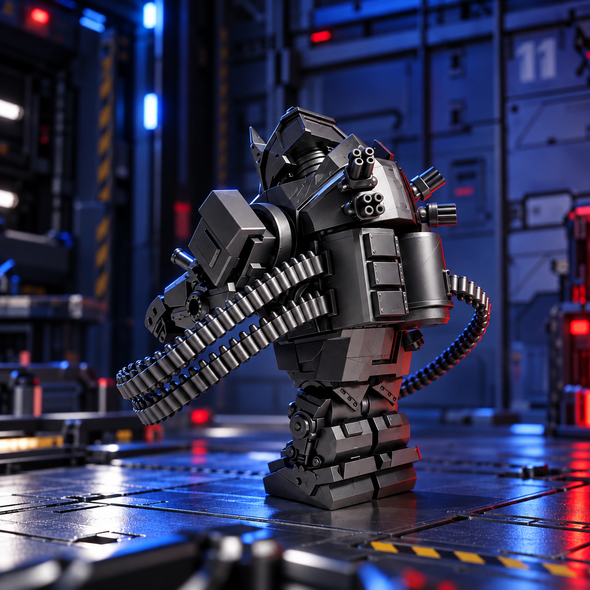Rhino Heavy Armor Minifigure – 14cm Armored Battle Suit | Custom Building Block Figure