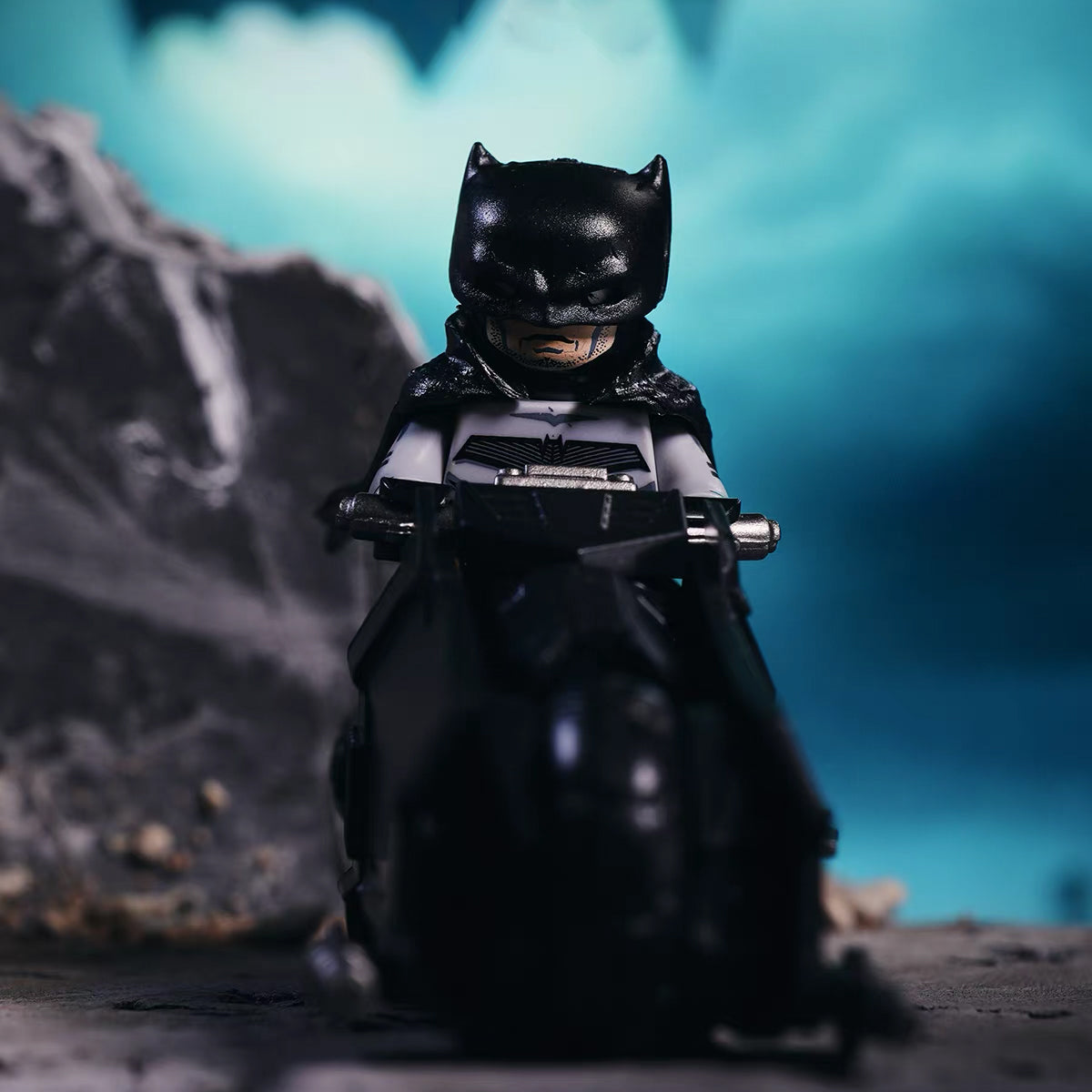 Dark Knight Motorcycle Set | Custom Building Block Figure & Vehicle