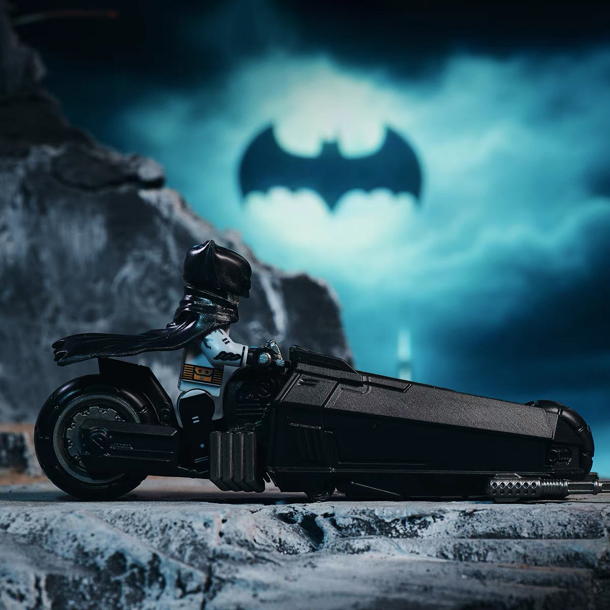 Dark Knight Motorcycle Set | Custom Building Block Figure & Vehicle