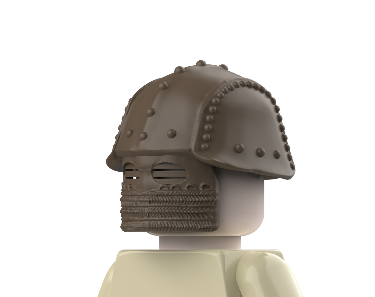 WWI British Tank Crew Helmet with Splatter Mask | Custom Minifigure Accessory