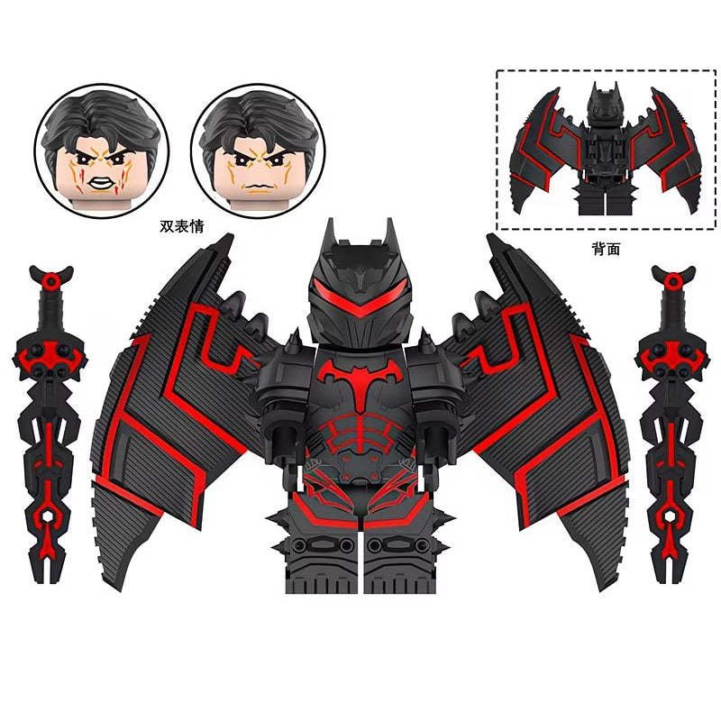 Batman Hellbat Minifigure – Black & Red Armor with Wings
