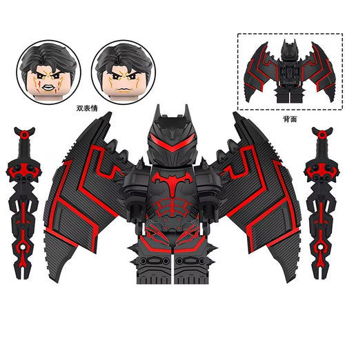 Batman Hellbat Minifigure – Black & Red Armor with Wings